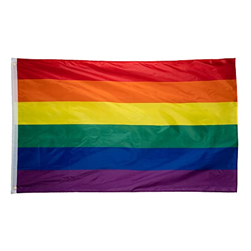 Storm&Lighthouse Rainbow Gay Pride LGBTQ+ Flag 5ft x 3ft with Eyelets Pride Accessories Gay Pride Banner for Party Parades, Carnivals, Festival Decorations and Celebrations