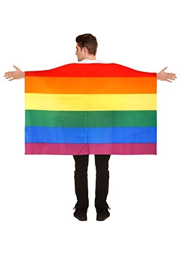 Summerlee Large 5x3ft Wearable Rainbow Pride Flag Cape ÃƒÆ’Ã‚Â¢ÃƒÂ¢Ã¢â‚¬Å¡Ã‚Â¬ÃƒÂ¢Ã¢â€šÂ¬Ã…â€œ Premium Double Stitched Durable Polyester Collectable Souvenir National Supporter Fan Colour Indoor Outdoor Banner Decoration with Sleeves