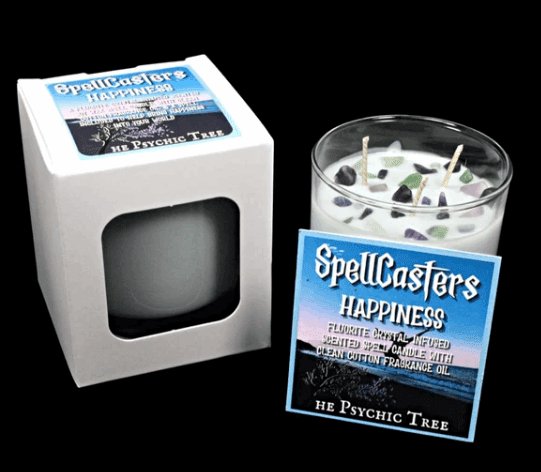 The Psychic Tree - Spellcasters Happiness - Crystal Infused Scented Candle